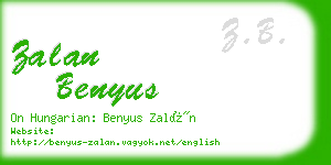 zalan benyus business card